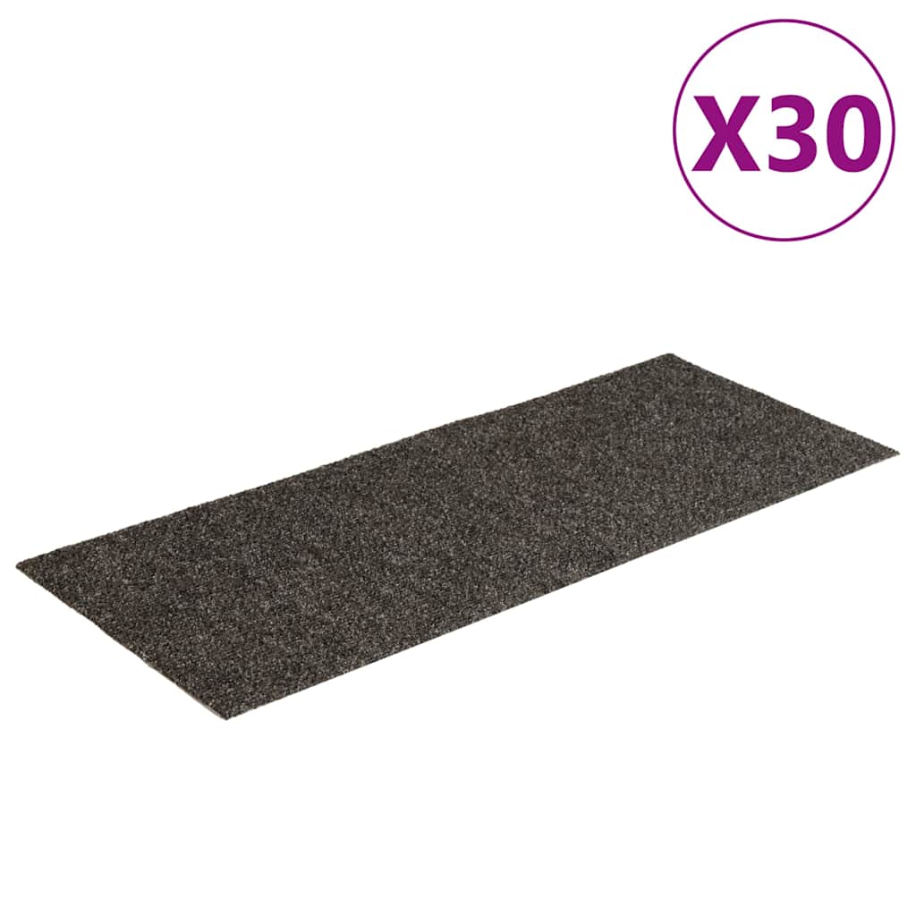 vidaXL Schodové rohože samolepicí 30 ks 60 x 25 cm antracitové obdélníkové