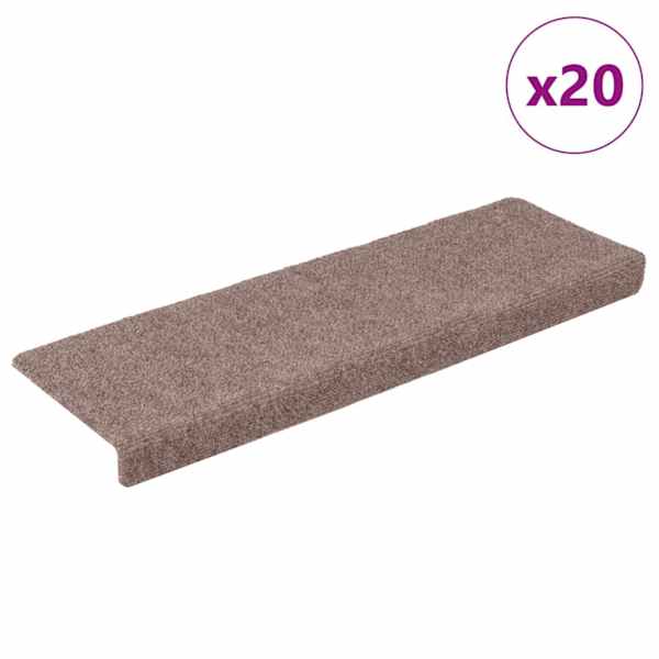 vidaXL trepimatid, isekleepuvad, 20 tk, 65 x 21 x 4 cm, helepruun, ristk&uuml;likukujulised servad