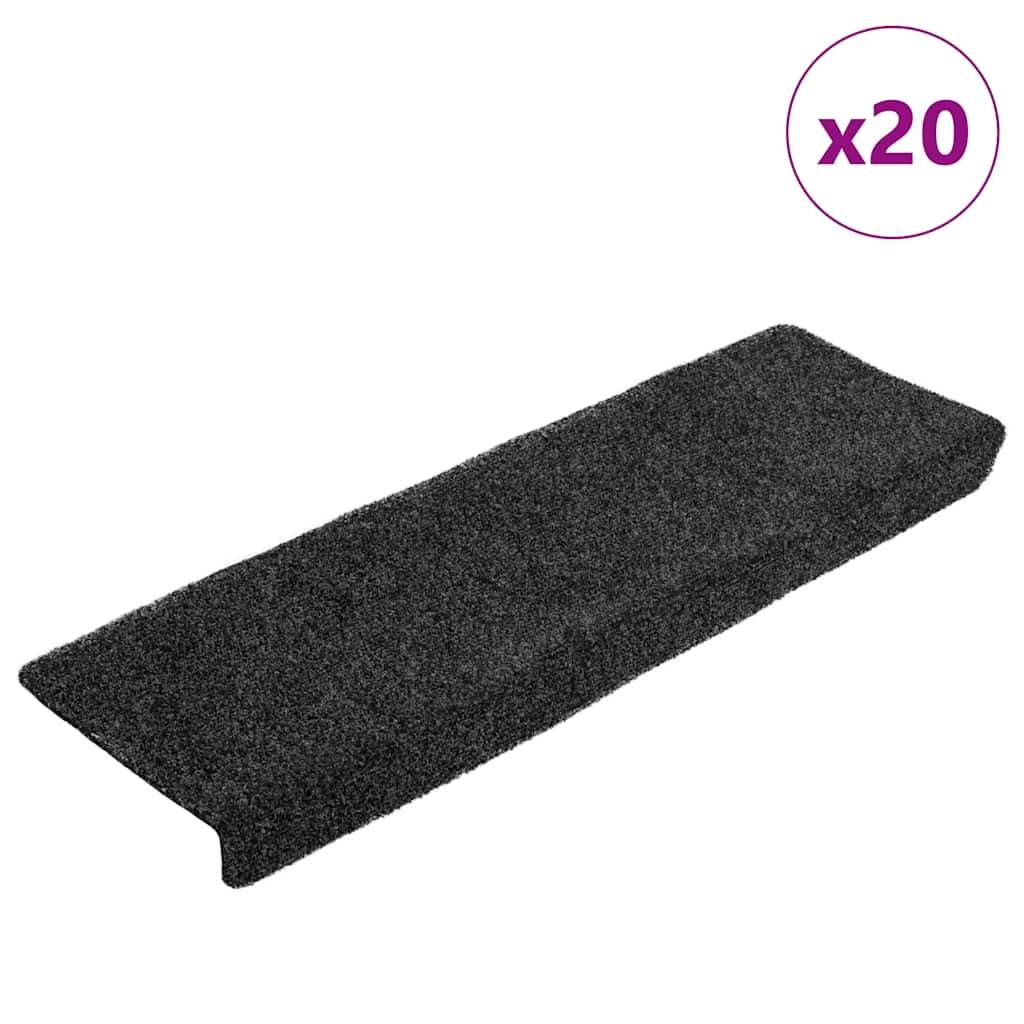 vidaXL Covorașe scară autoadezive 20 buc Gri 65x21x4 cm