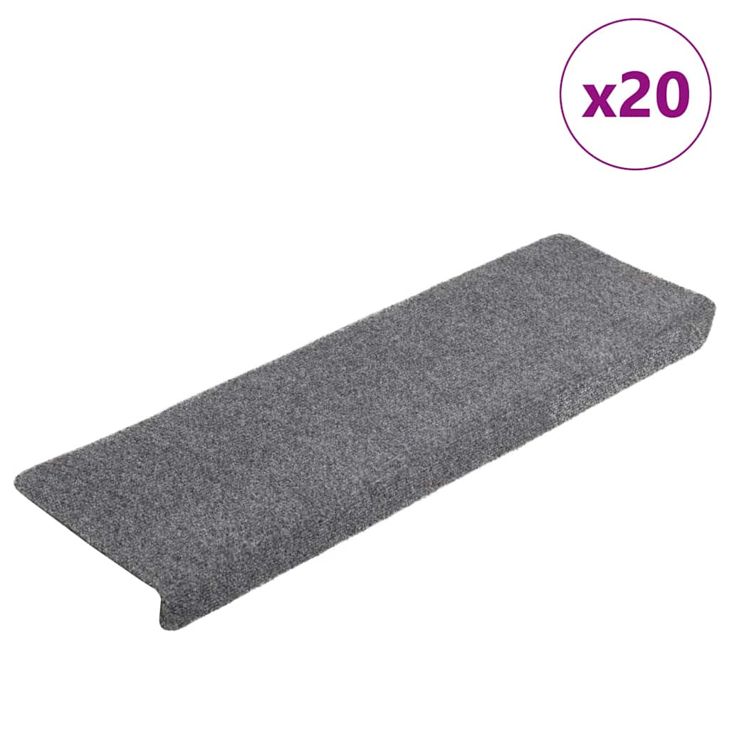 vidaXL Covorașe scară autoadezive 20 buc Gri deschis 65x21x4 cm