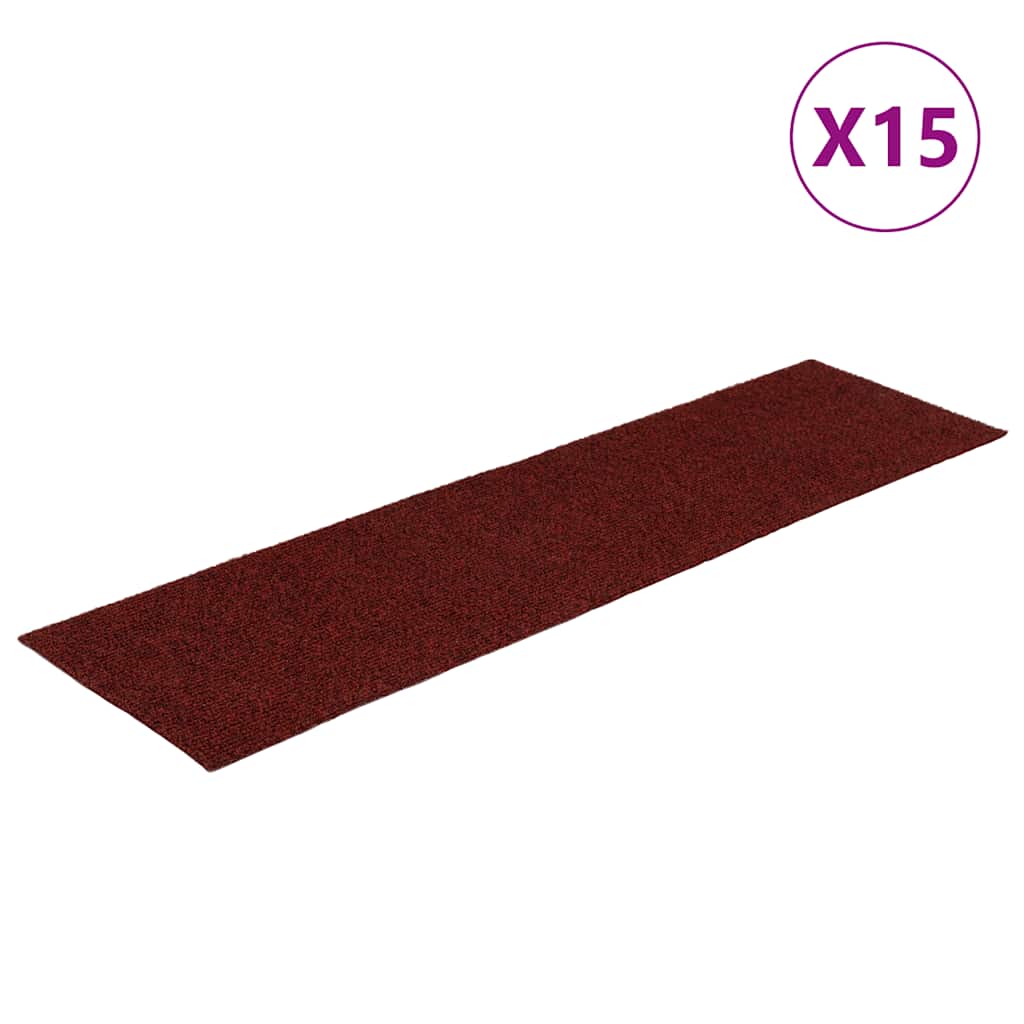 vidaXL Samolepicí rohože na schody 30 ks červené 76x20 cm obdélníkové