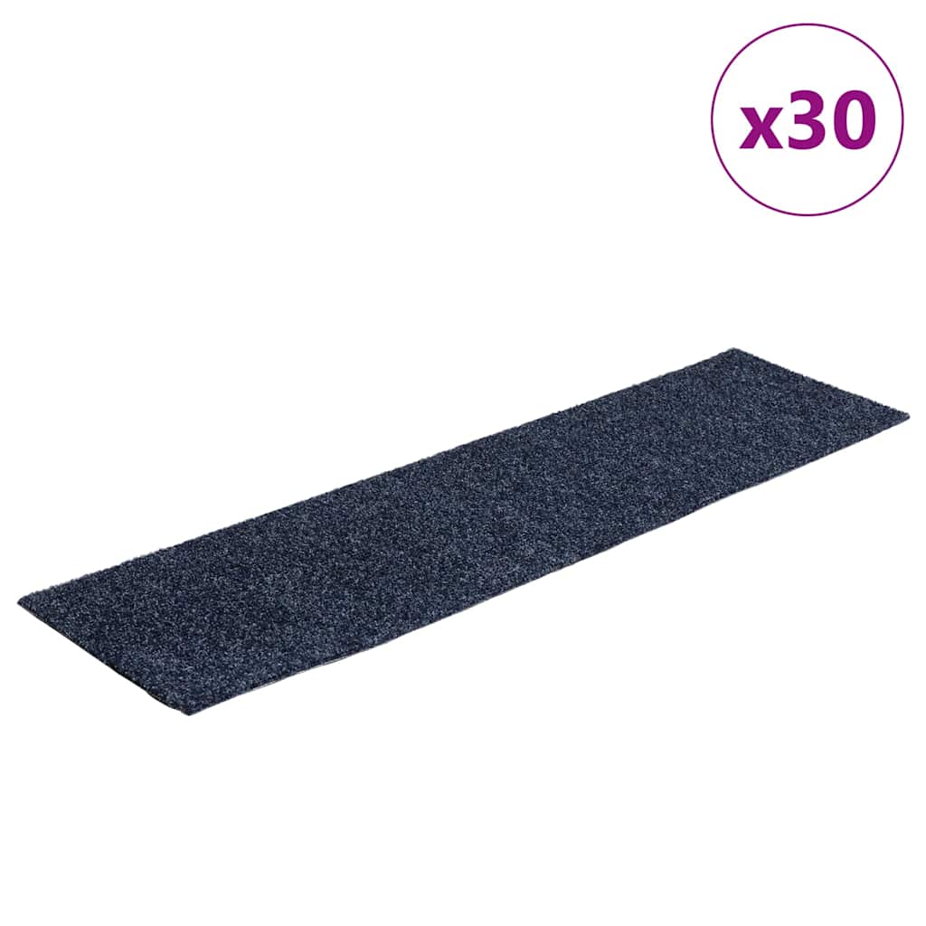 vidaXL Samolepicí rohože na schody 30ks Šedá Modrá 76x20cm Obdélníkové