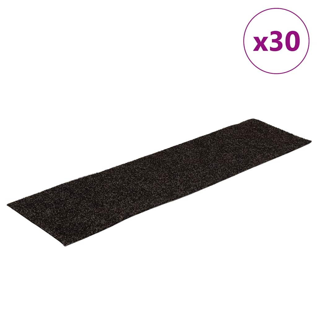 vidaXL Samolepicí rohože na schody 30 ks Hnědá 76x20 cm Obdélníkové