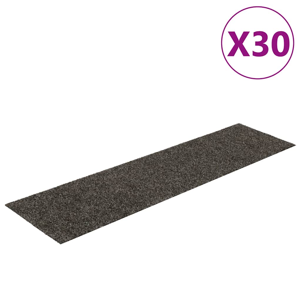 vidaXL Samolepicí rohože na schody 30 ks Antracit 76x20 cm Obdélníkové