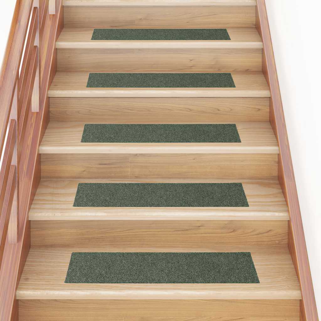 vidaXL Covorașe scară autoadezive 30 buc Verde 76x20 cm dreptunghiular