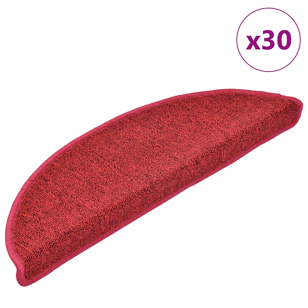 vidaXL Stufenmatten 30 Stk. 56x17x3 cm Bordeaux Halbrund