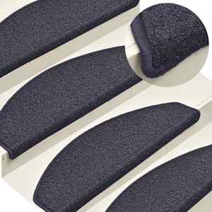 Stopniščne preproge 30 kosov 65x24x4 cm temno sive in modre polkrožne velike