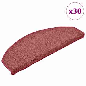 Stopniščne preproge 30 kosov 65x24x4 cm bordo polkrožne velike
