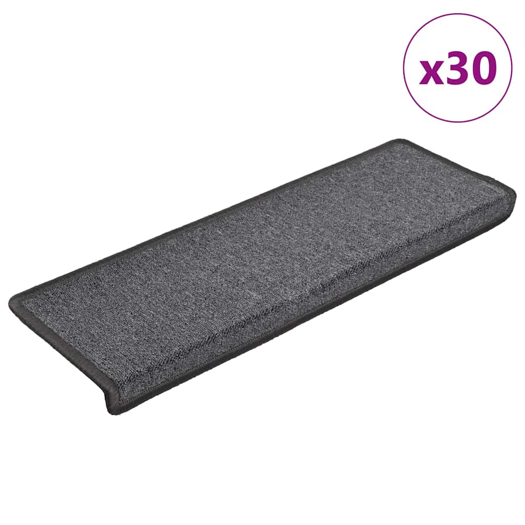 vidaXL Stufenmatten 30 Stk. 65x21x4 cm Dunkelgrau