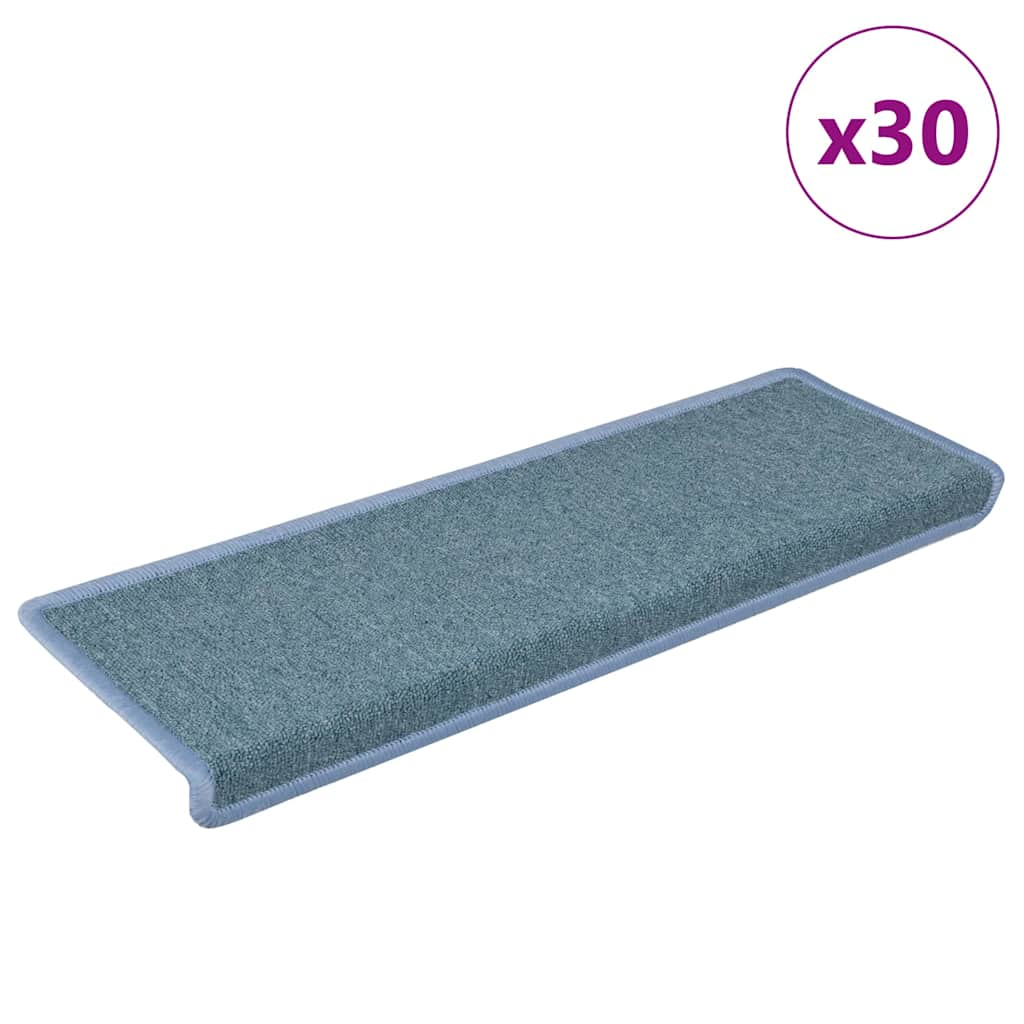 vidaXL Covorașe scară 30 buc 65x21x4 cm Albastru