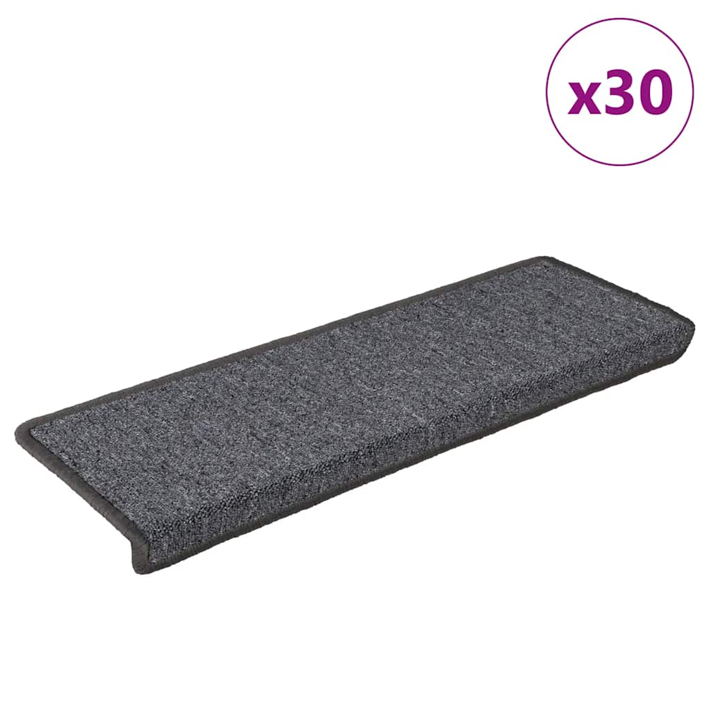 vidaXL Covorașe scară 30 buc 65x21x4 cm gri și negru