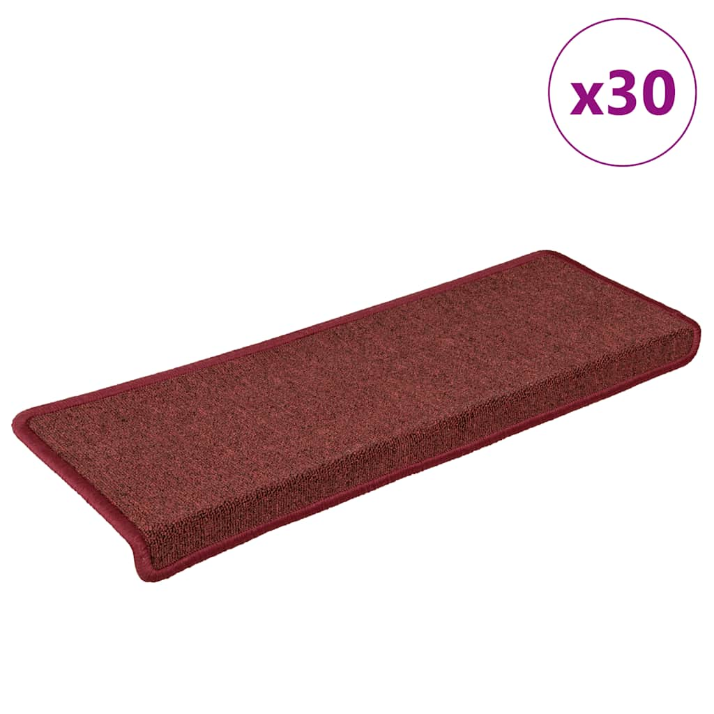 vidaXL Covorașe scară 30 buc 65x21x4 cm roșu mat