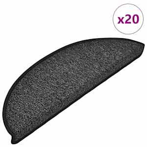 Stopniščne preproge 20 kosov 56x17x3 cm antracitne polkrožne