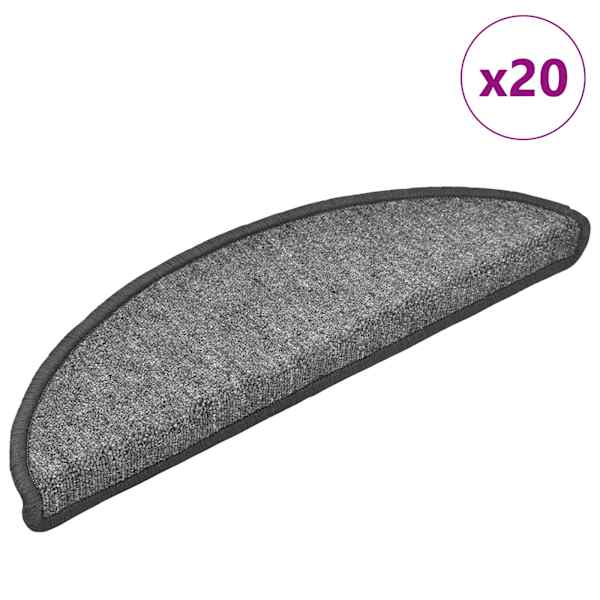 vidaXL trepimatid 20 tk 56 x 17 x 3 cm tumehall poolringikujulised