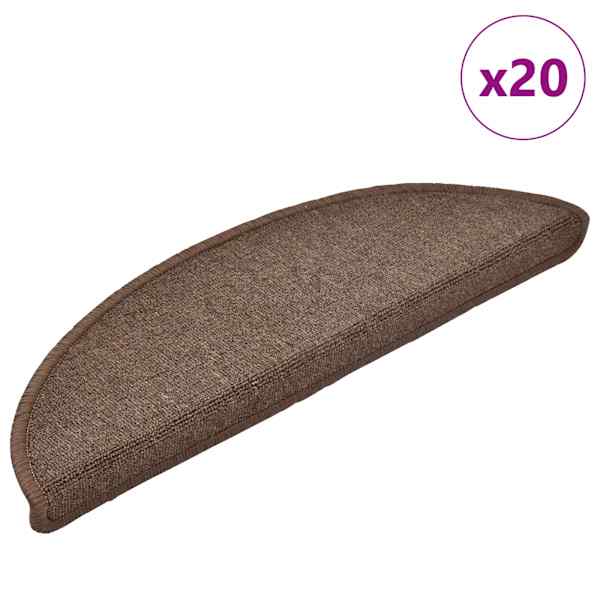 vidaXL trepimatid 20 tk 56 x 17 x 3 cm kohvipruunid poolringikujulised