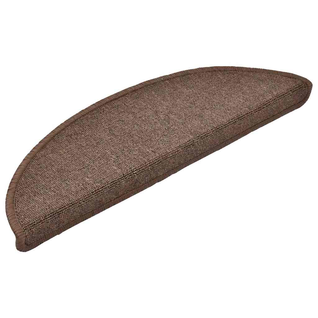 vidaXL 20 db kávébarna lépcsőszőnyeg 56x17x3 cm