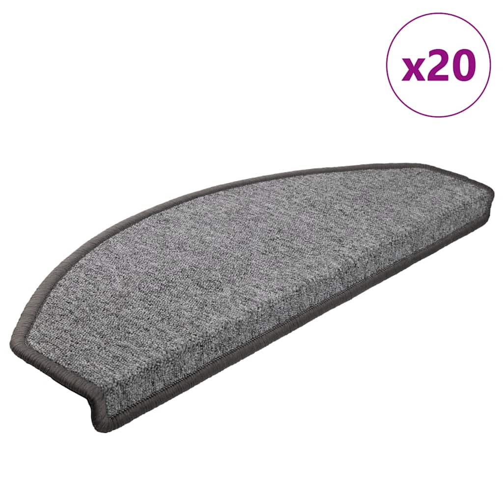 vidaXL Covorașe scară 20 buc gri închis 65x24x4 cm