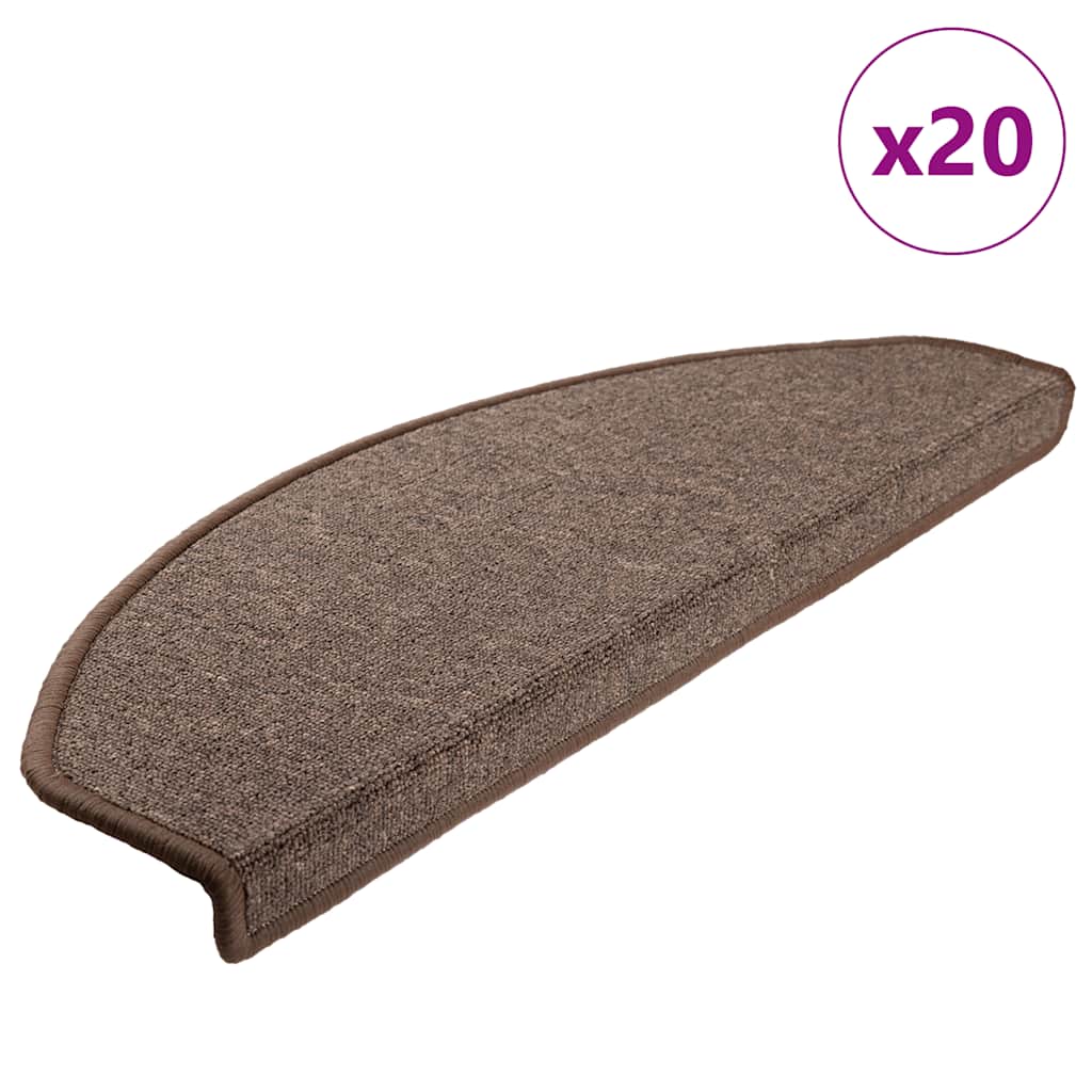 vidaXL Stufenmatten 20 Stk. 65x24x4 cm Kaffeebraun Halbrund Groß
