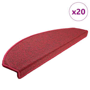 Stopniščne preproge 20 kosov 65x24x4 cm rdeče polkrožne velike
