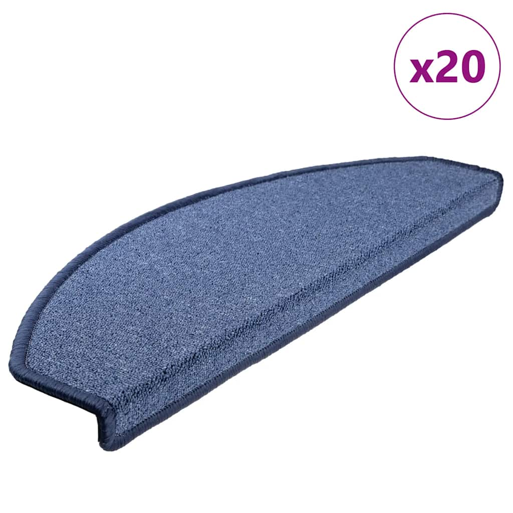 vidaXL Covorașe scară 20 buc Albastru 65x24x4 cm