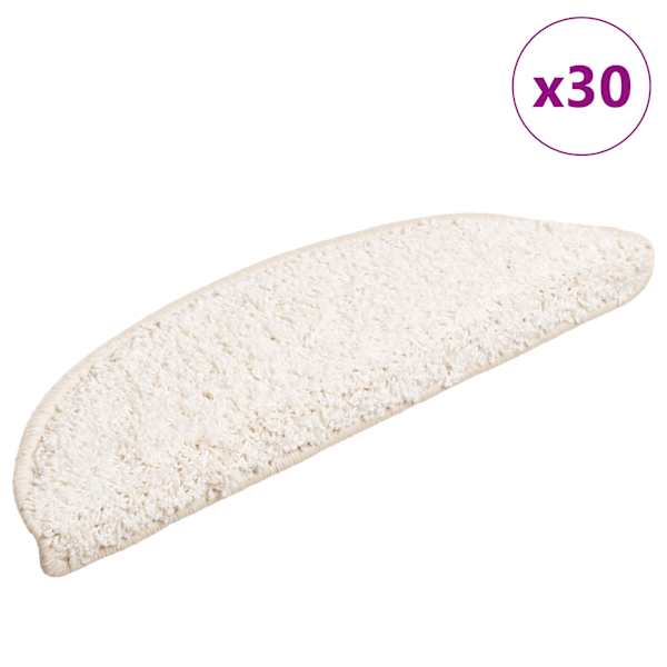 vidaXL trepimatid 30 tk 56 x 17 x 3 cm valged poolringikujulised