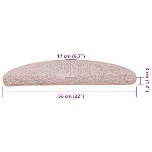 Schodové rohože 30 ks 56 x 17 x 3 cm světle růžové, půlkulaté - obrázek 8