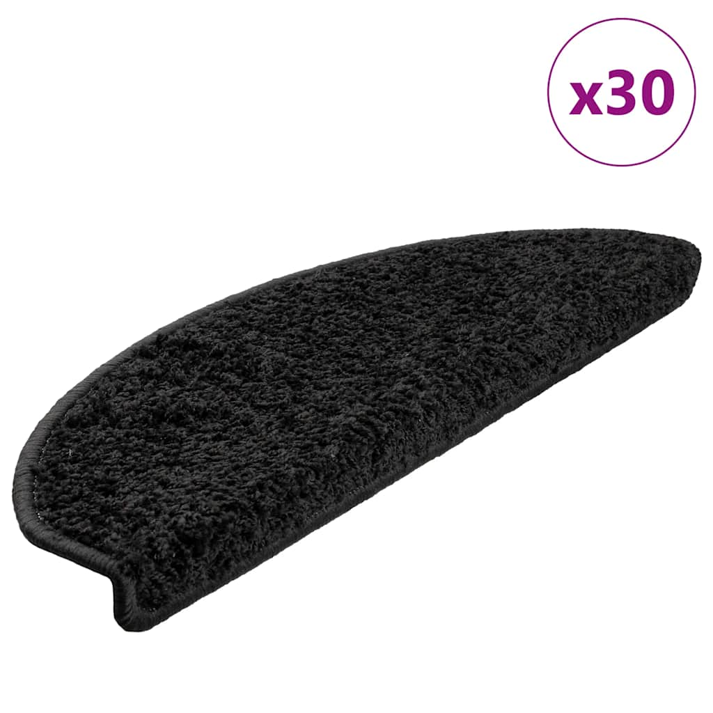 vidaXL Covorașe scară 30 buc Negru 65x21x4 cm