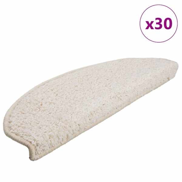 vidaXL trepimatid 30 tk 65 x 21 x 4 cm valged poolringikujulised suured