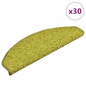 Stopniščne preproge 30 kosov 65x21x4 cm zelene polkrožne velike