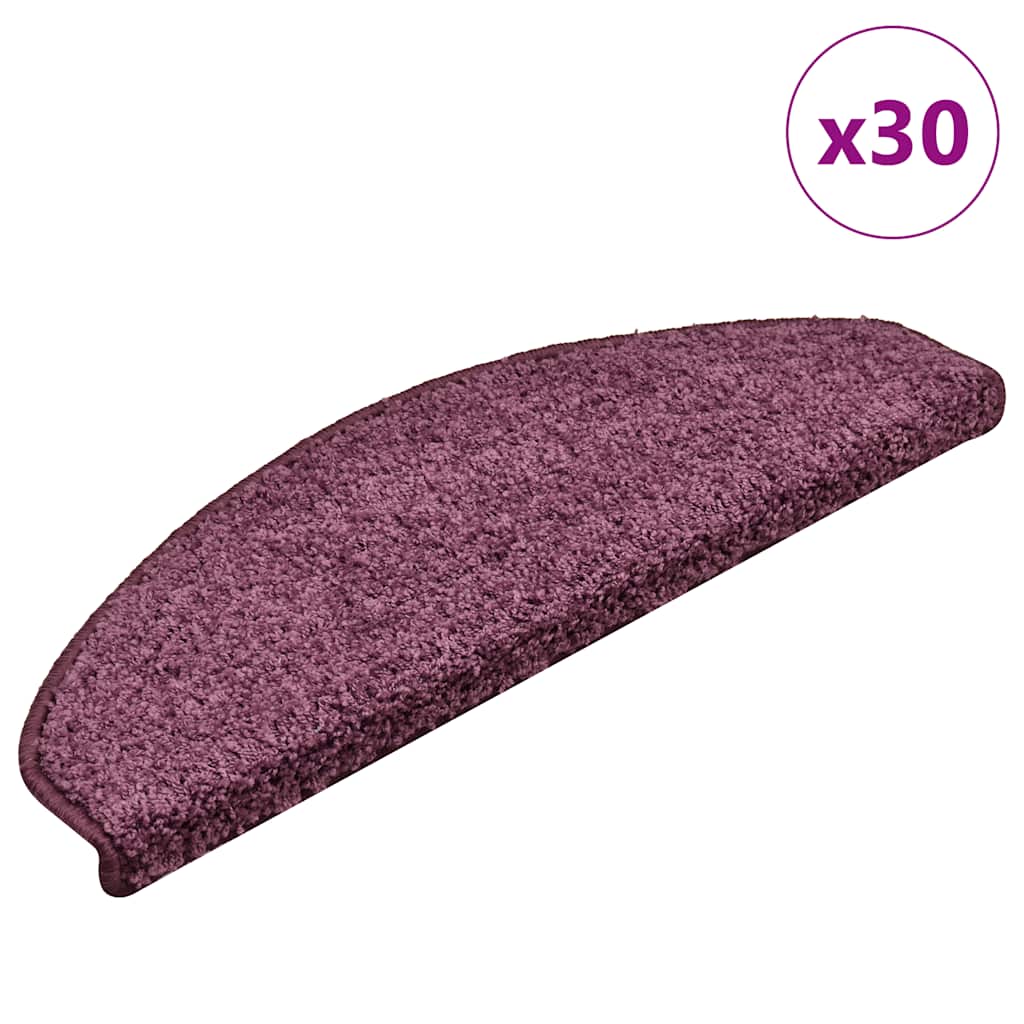 vidaXL Trappematter 30 stk mørkelilla 65x21x4 cm