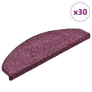 Stopniščne preproge 30 kosov 65x21x4 cm temno vijolične polkrožne velike