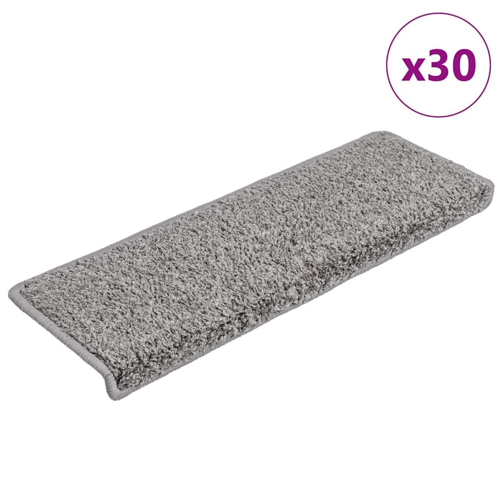 vidaXL Covorașe scară 30 buc 65x21x4 cm gri