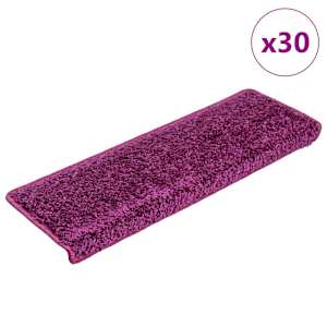Stopniščne preproge 30 kosov 65x21x4 cm vijolične pravokotne robove