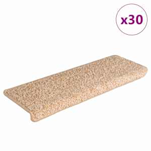 Stopniščne preproge 30 kosov 65x21x4 cm zlate pravokotne robove