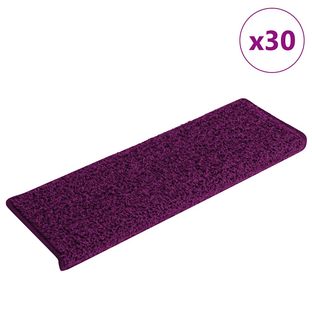vidaXL Schodové rohože 30 ks 65 x 21 x 4 cm růžové s obdélníkovým okrajem