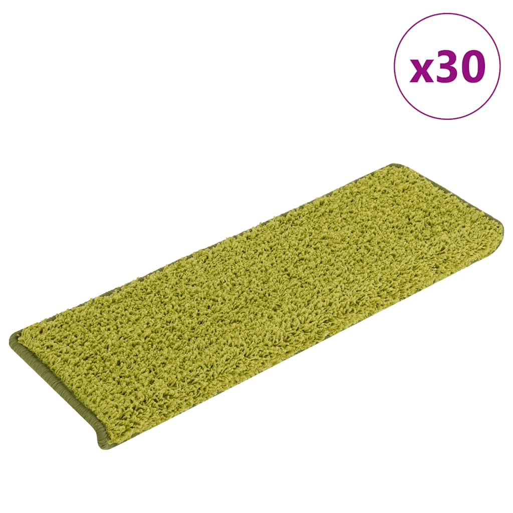 vidaXL Covorașe scară 30 buc 65x21x4 cm verde