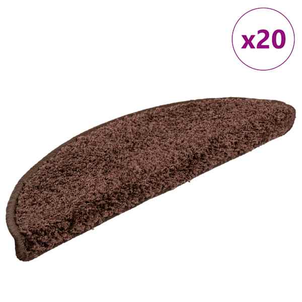 vidaXL trepimatid 20 tk 56 x 17 x 3 cm pruunid poolringikujulised
