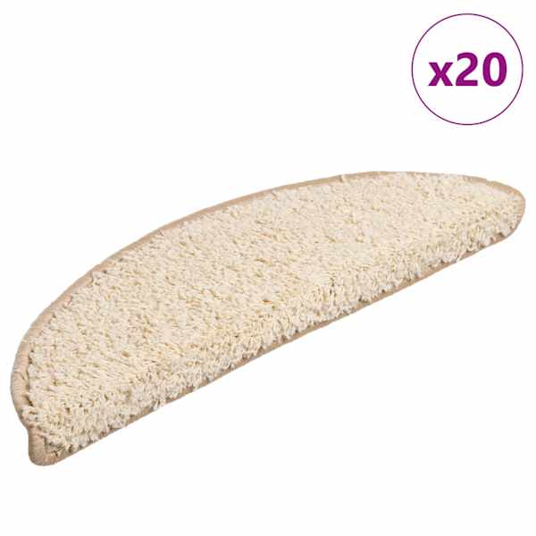 vidaXL trepimatid 20 tk 56 x 17 x 3 cm kreemjad poolringikujulised