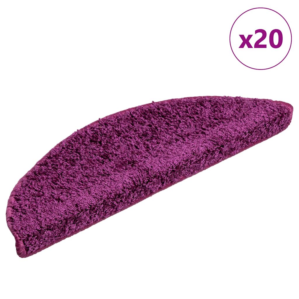 vidaXL Stufenmatten 20 Stk. 56x17x3 cm Violett Halbrund