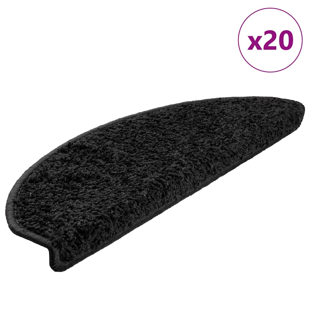 vidaXL Covorașe scară 20 buc Negru 65x21x4 cm