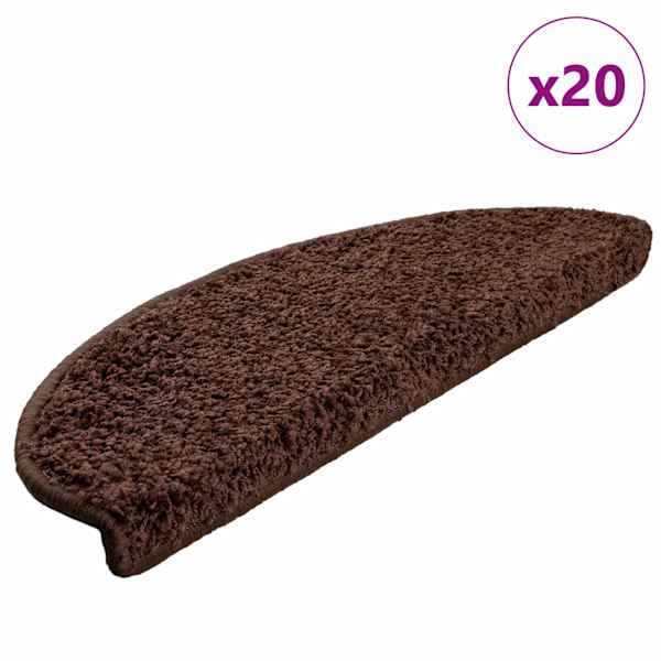 vidaXL trepimatid 20 tk 65 x 21 x 4 cm pruunid poolringikujulised suured