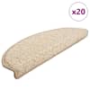 vidaXL trepimatid 20 tk 65 x 21 x 4 cm kreemjad poolringikujulised suured