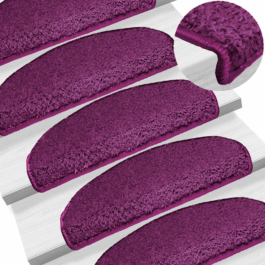 vidaXL Stufenmatten 20 Stk. 65x21x4 cm Violett Halbrund Groß