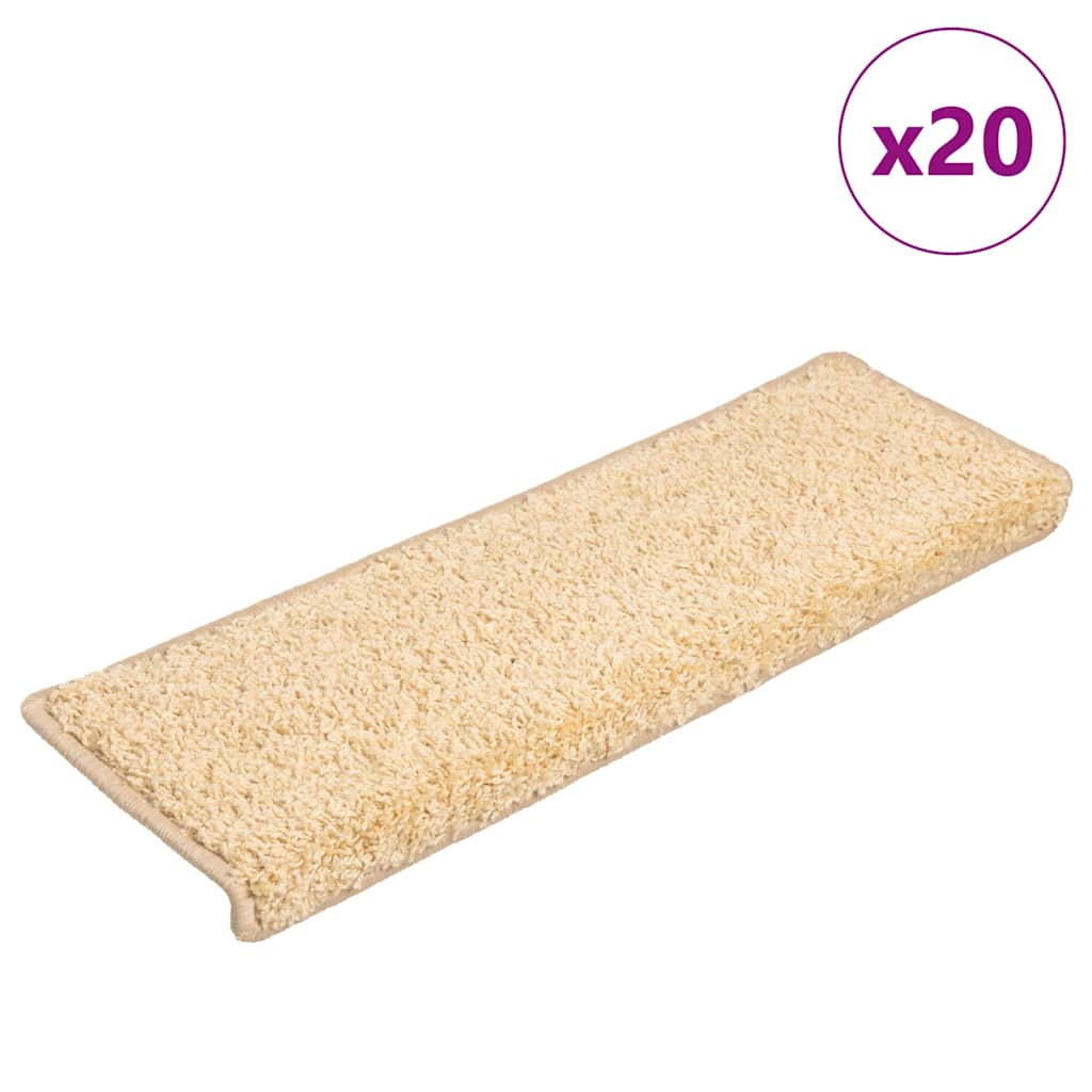 vidaXL Stufenmatten 20 Stk. 65x21x4 cm Creme