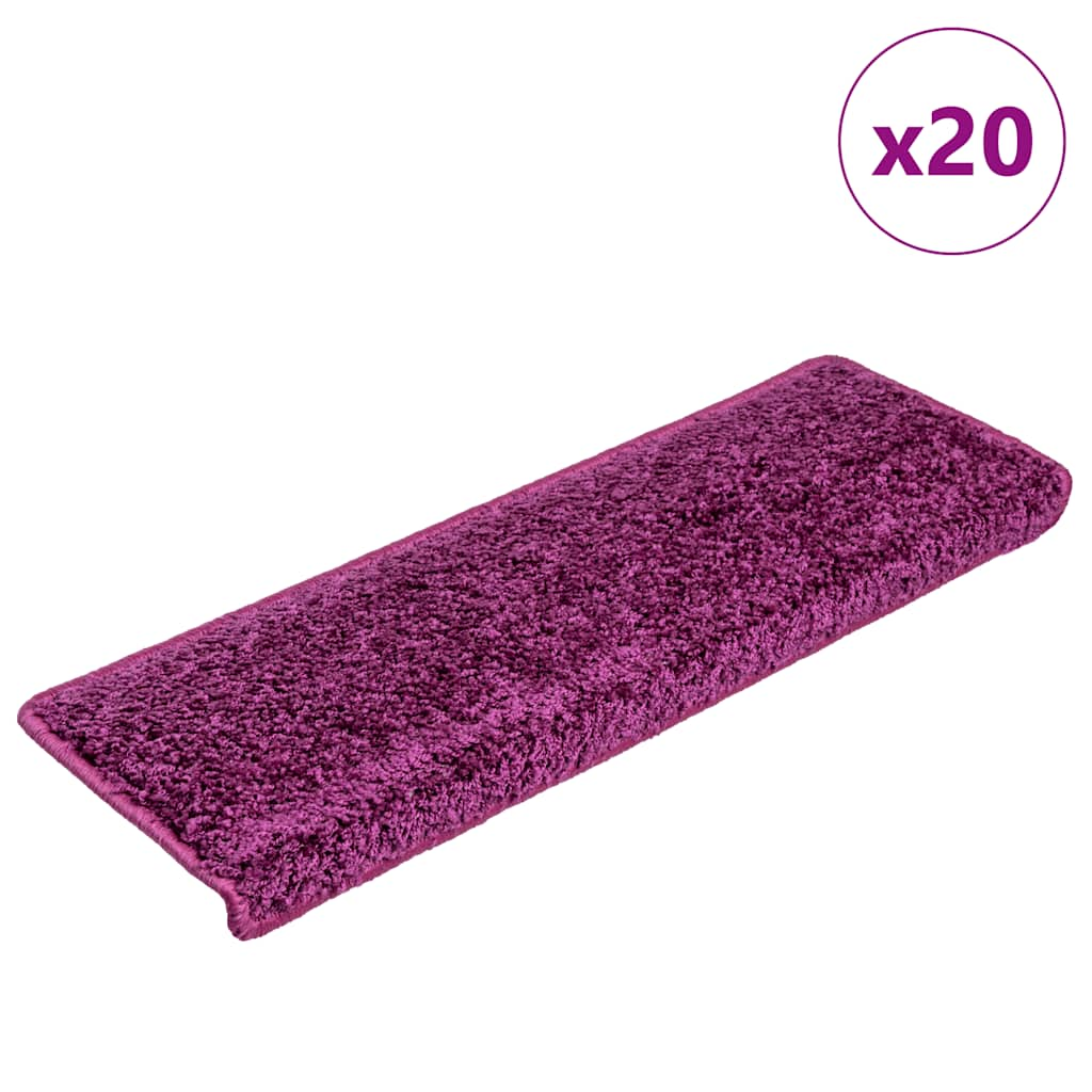 vidaXL Covorașe scară 20 buc 65x21x4 cm violet