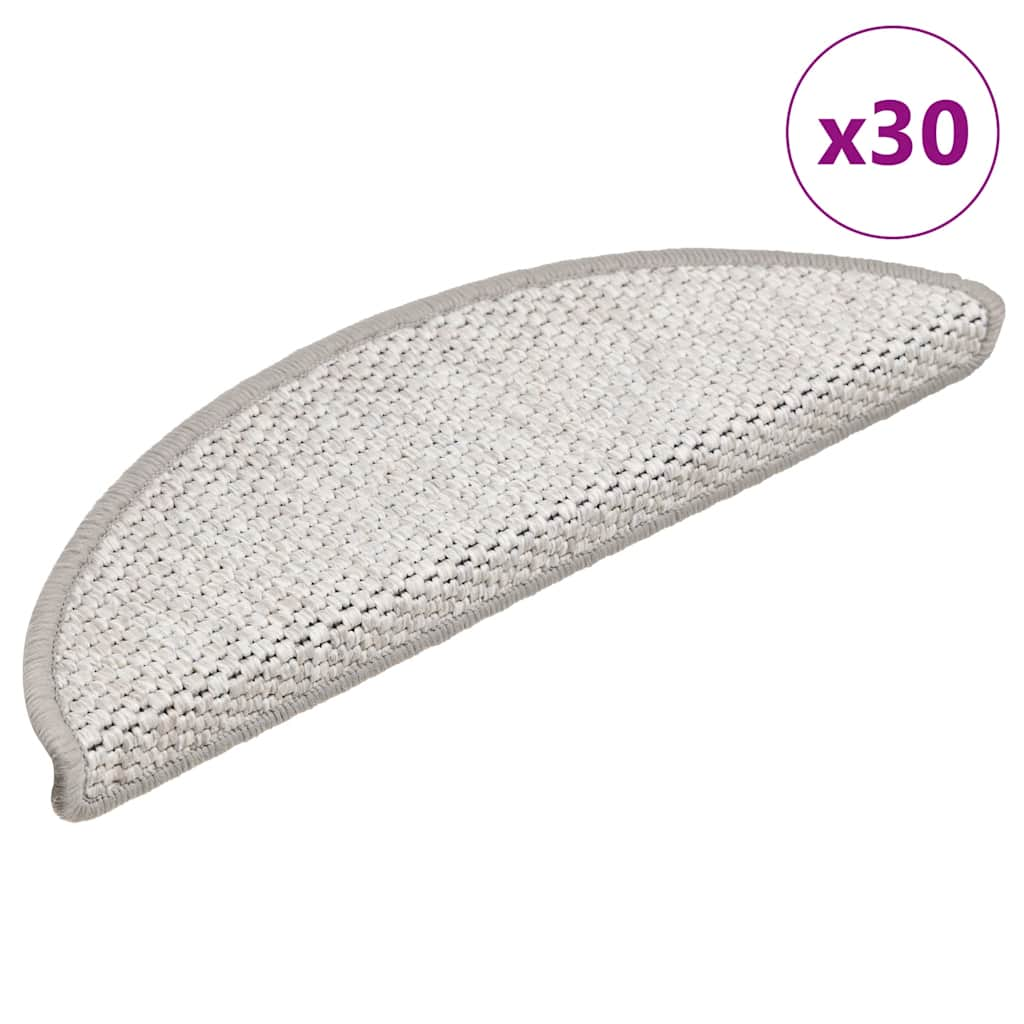 vidaXL Covorase scara autoadezive aspect sisal 30 buc Platina