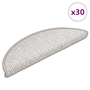 Samolepilne preproge za stopnice Sisal-Look 30 kosov Platina