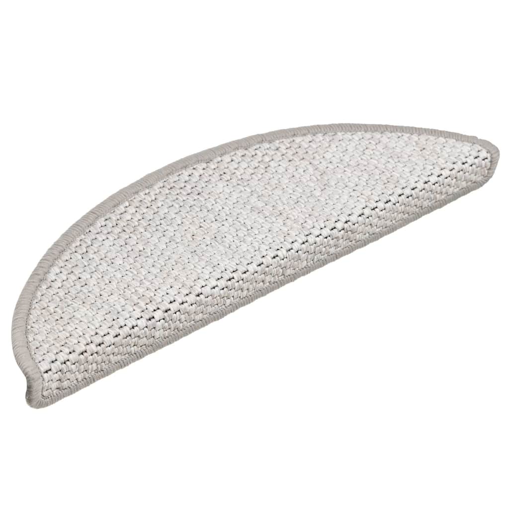 vidaXL Trapmatten zelfklevend Sisal-Look 30 st 56x17x3 cm Platina afbeelding