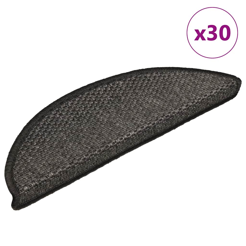 vidaXL Samolepicí rohože na schody Sisal-Look 30 ks antracitová