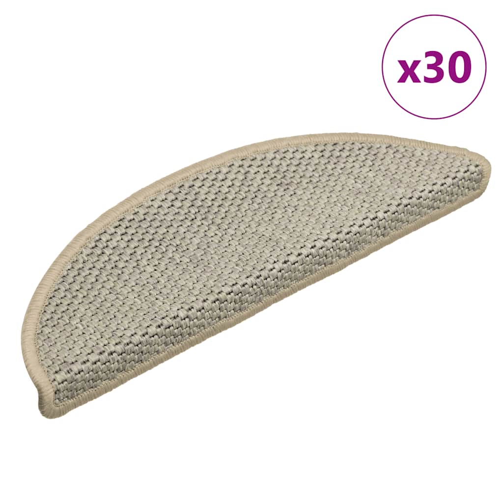 vidaXL Stufenmatten Selbstklebend Sisal-Optik 30Stk. 56x17x3cm